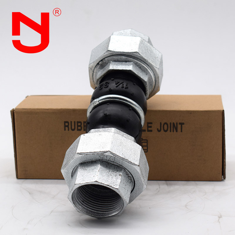 Stainless Steel Screwed Union Bspt Threaded Expansion Joint Rubber Connector voor pijpen