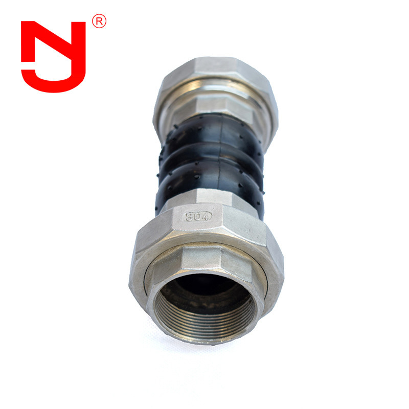 Stainless Steel Screwed Union Bspt Threaded Expansion Joint Rubber Connector voor pijpen